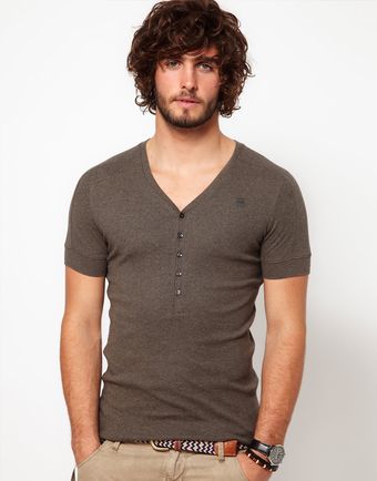 G-star Raw Tshirt Grandad Collar - Lyst