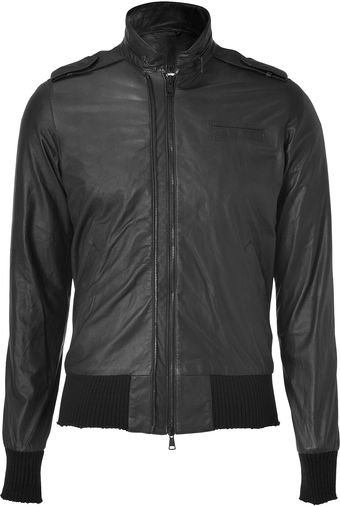 Giorgio Brato Black Lambskin Leather Bomber Jacket - Lyst
