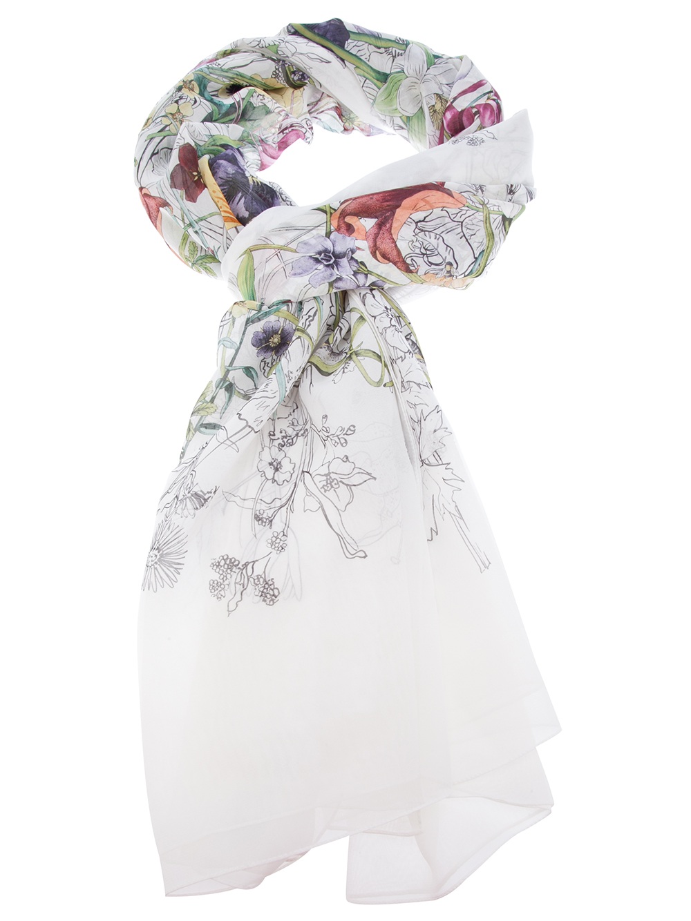 Gucci Floral Print Scarf in Floral | Lyst