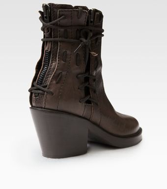 Haider Ackermann Crocodileprint Leather Laceup Ankle Boots - Lyst