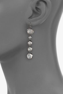 Ippolita Clear Quartz Diamond Long Drop Blackened Sterling Silver Earrings - Lyst