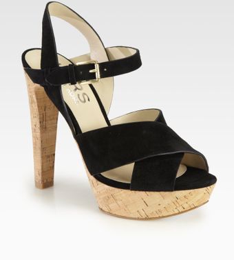 Kors By Michael Kors Adair Suede Cork Platform Sandals - Lyst