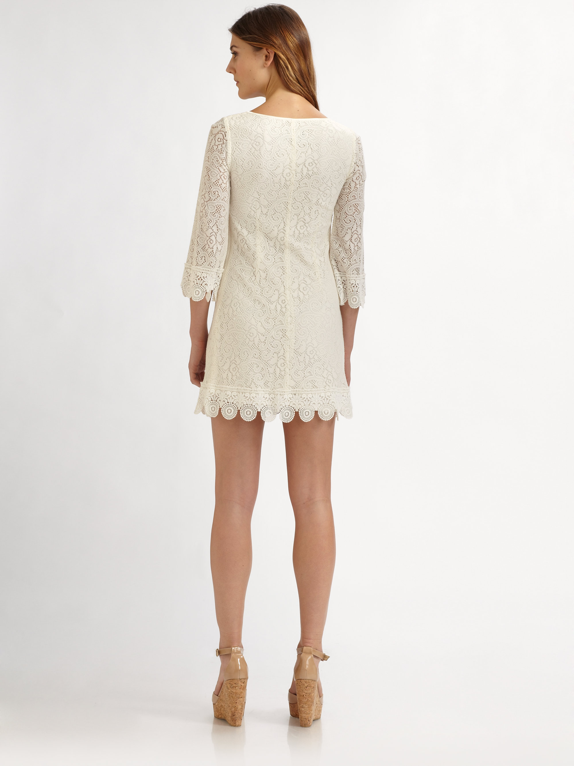 Laundry By Shelli Segal Lace Dress in White Lyst