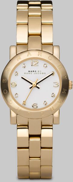 Marc By Marc Jacobs Crystal Accented Stainless Steel Logo Watch in Gold - Lyst