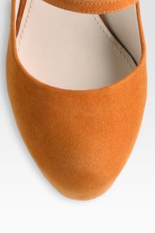 Miu Miu Suede Glitter Sole Double Buckle Mary Jane Pumps - Lyst