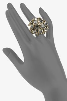 Oscar de la Renta Paveacute Stone Accented Dome Ring - Lyst