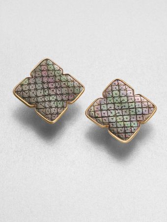 Stephen Dweck Grey Mother Of Pearl Clip-on Earrings - Lyst