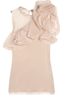Valentino Jersey and Ruffled Tulle Top - Lyst