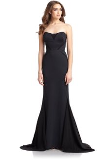 Zac Posen Strapless Chiffon Inset Bondage Jersey Gown - Lyst