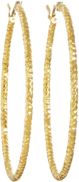 Brooks Brothers Diamond Cut Hoop Earrings - Lyst