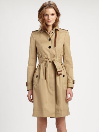 Burberry Cotton Gabardine Trench - Lyst