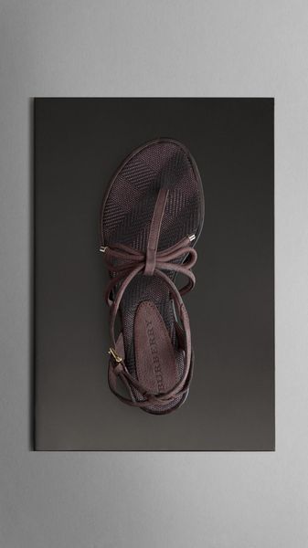 Burberry Bow Detail Leather Sandals - Lyst
