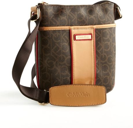 calvin klein round signature crossbody