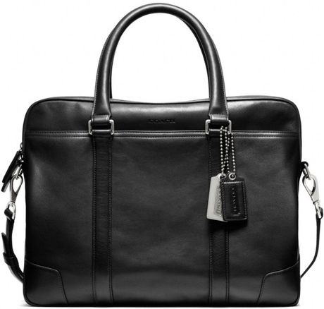 mens leather slim briefcase