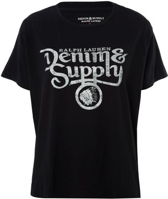 Denim And Supply Ralph Lauren Sleeveless Logo Boyfriend Tee - Lyst