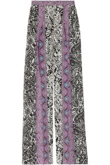 Etro Paisley-Print Silk Wide-Leg Pants - Lyst