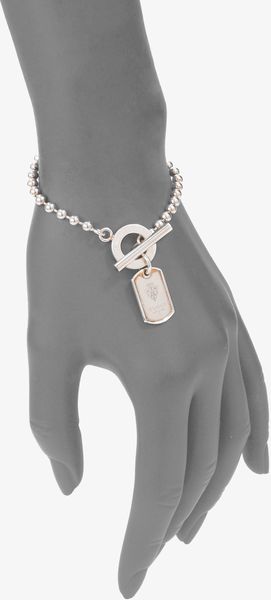 Gucci Sterling Silver Dog Tag Bracelet - Lyst