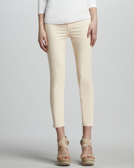 J Brand Luxe Twill Slim Pants Sherbet in Beige (30) - Lyst