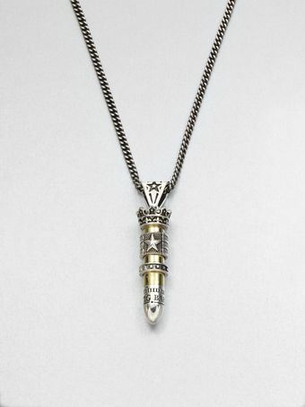 King Baby Studio Sterling Silver Brass Bullet Necklace - Lyst