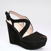 Prada Suede Platform Wedges in Black - Lyst