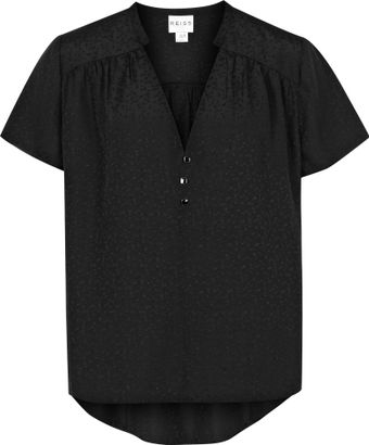 Reiss Ventura Star Print Collar Detail Top - Lyst