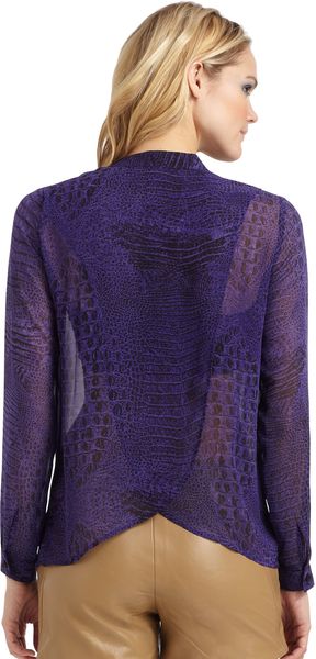Sachin & Babi Snakeskin Print Chiffon Blouse - Lyst