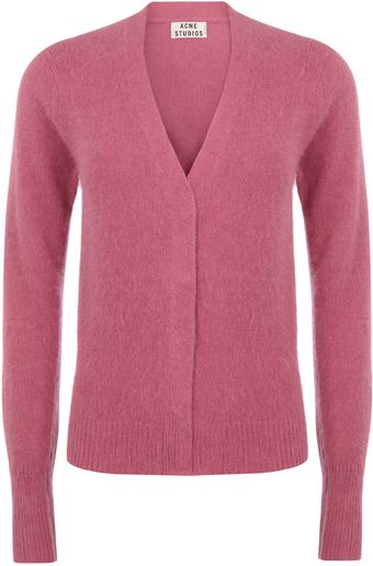 Acne Pink Lesley Woolblend Cardigan - Lyst