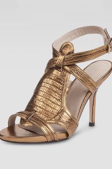Elizabeth And James Tango Metallic Lizardembossed Sandal - Lyst