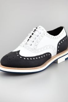 Giorgio Armani Twotone Wingtip Oxford - Lyst
