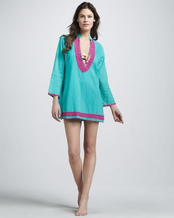 Ondademar Contrasttrim Voile Coverup - Lyst