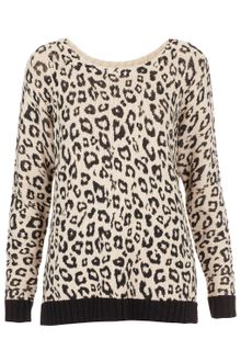 Topshop Knitted Leopard Print Sweater - Lyst