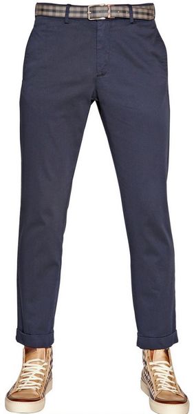 Aquascutum 17cm Cotton Gabardine Chino Trousers - Lyst