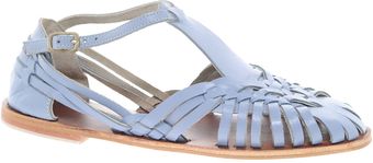 Asos Asos Francesca Leather Flat Sandals - Lyst