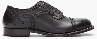 Authentic Shoe&co. Black Leather Mendell Brogued Oxfords - Lyst