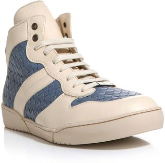 Bottega Veneta Intrecciato Woven High Top Trainers - Lyst