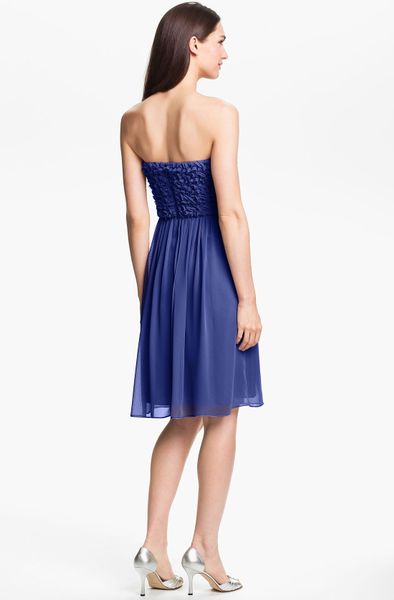 calvin klein strapless foldover gown
