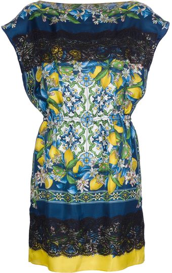 Dolce & Gabbana Lemon Printed Dress - Lyst