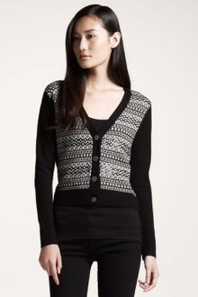 Gryphon Fair Isle Cardigan - Lyst