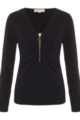 Michael by Michael Kors Zip Front Top