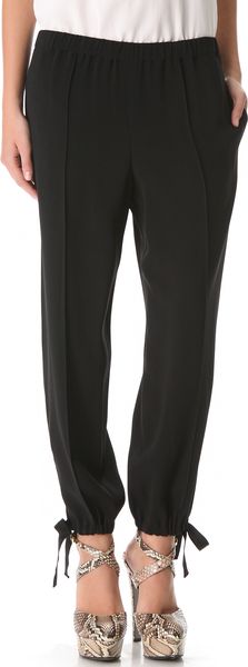 Sonia Rykiel Satin Crepe Tie Pants - Lyst