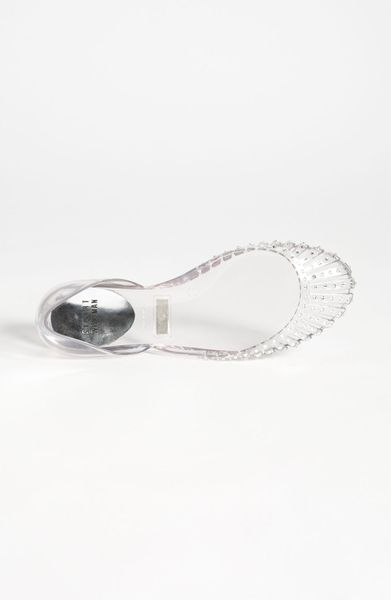 stuart weitzman clear jelly flats
