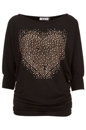 Topshop Heart Stud Top  - Lyst