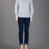 Tory Burch Contrast Stripe Shirt in Gray (grey) - Lyst