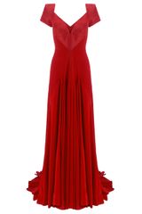Zac Posen Silk Pleat Gown