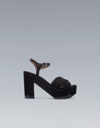 Zara Lacquered Platform Sandal - Lyst