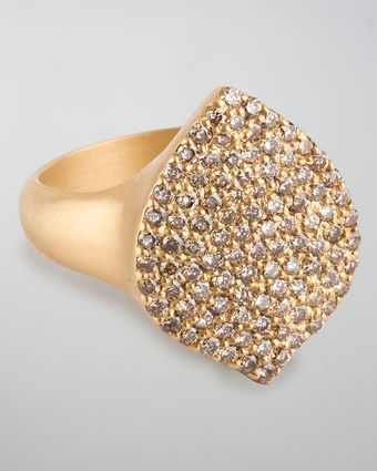 Jamie Wolf Pave Cognac Diamond 18k Gold Acorn Cocktail Ring - Lyst