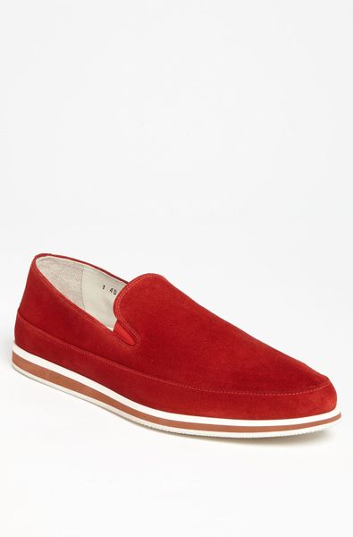 red suede loafers mens
