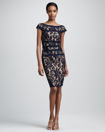 Tadashi Shoji Lace Bandage Dress - Lyst