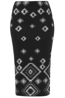 Topshop Aztec Print Tube Skirt - Lyst