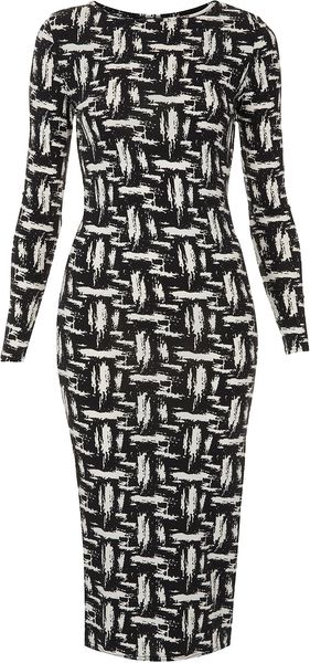 Topshop Scratch Graffiti Midi Dress - Lyst